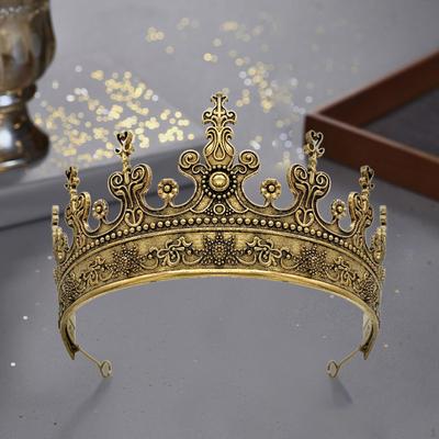 Королевская тиара Удобная в носке Металлическое косплей украшение на голову Средневековая корона для юбилея, свадьбы, выпускного вечера