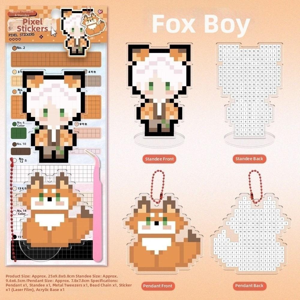 Creative Acrylic Perler Bead Sticker Pendant Cartoon DIY Pixel Perler Bead Standee Decorative Pendant Desktop Ornament