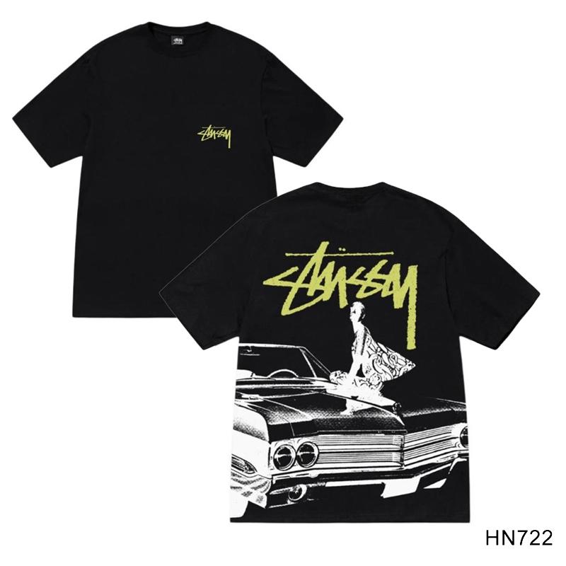 Stussy Летняя новая футболка из высококачественного хлопка с круглым вырезом для мужчин и женщин 2025 года, классический логотип с новым рисунком, парная футболка