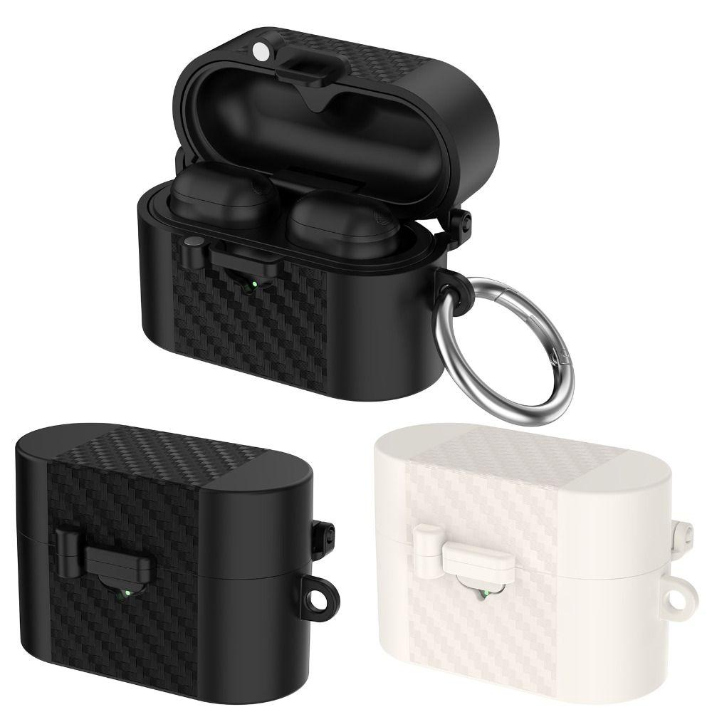 Carbon Fiber Texture Earbuds Cover Magnetic Buckle Charging Case Protector for Sony WF-1000XM6