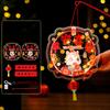 Мультяшные китайские новогодние фонарики с кисточкой ПВХ DIY Ручной фонарик Слова благословения Ручной работы Портативный Жаккардовый фонарик