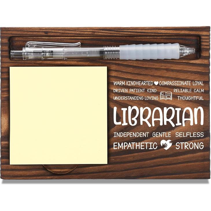 FTONENI Librarian Appreciation Gifts, Thank You Gift for School Librarian, Library Office Coworkers Staff Appreciation Gifts, Sticky Note Holder