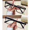 Anti Blue Light Reading Glasses Women Trendy Transparent Large Frame Far Sighted Eyeglasses