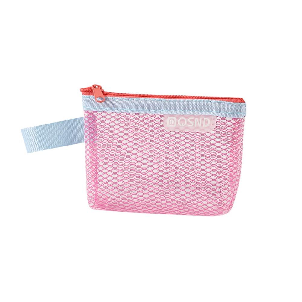 Transparent Zipper Pouches Red Envelope Travel Portable Bag Durable Mesh Storage Bags  Travel Use