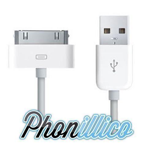 USB Cable - Compatible iPhone - 3G and 3GS - Fast Charging - White Color - 40 G