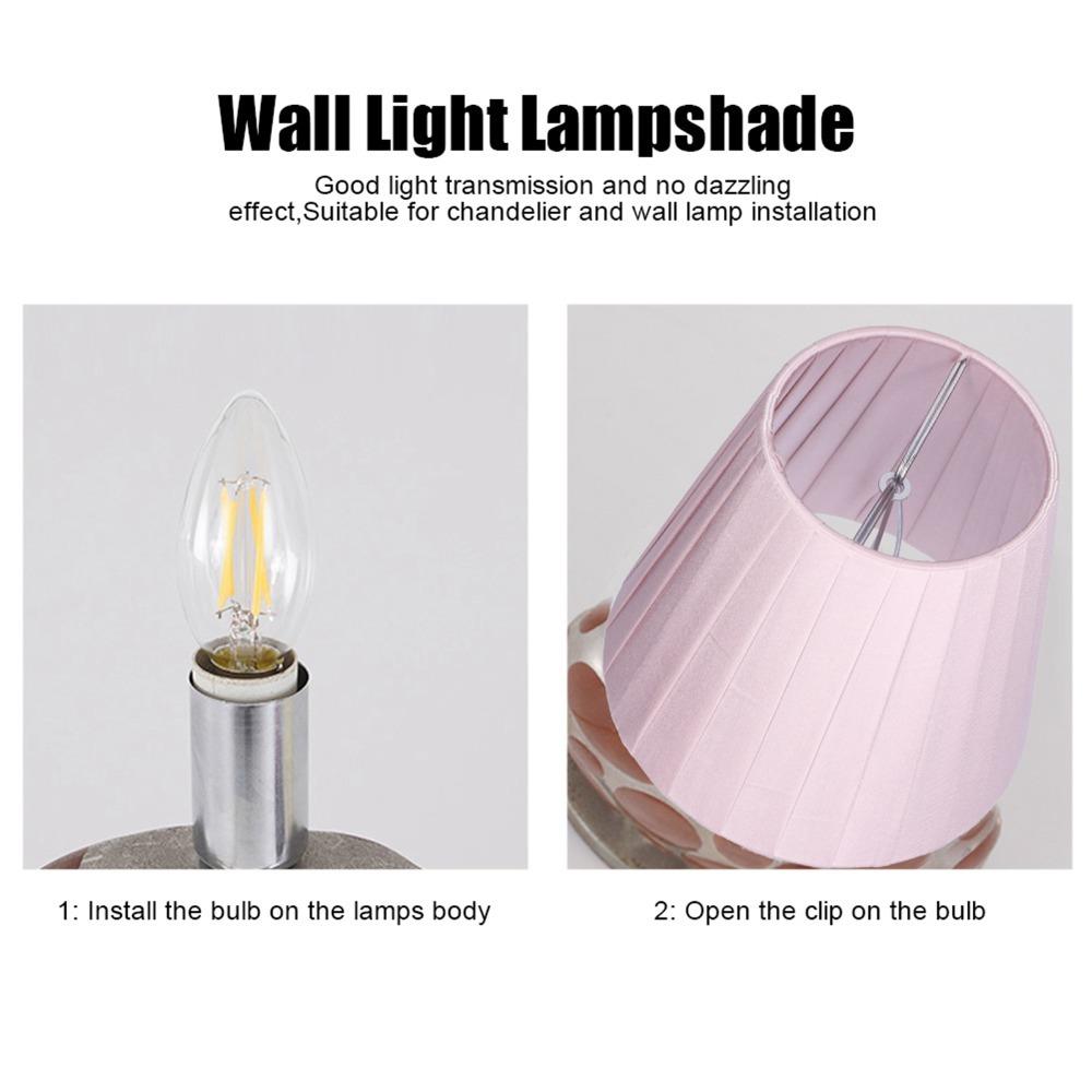 6PCS Lightweight Cloth Lampshade Fabric Wall Lamp Shade Clip On Lamp Shade Floor Pendant Light