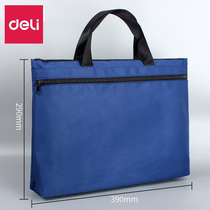 Deli A4 Double-Layer Canvas Zipper Document Bag