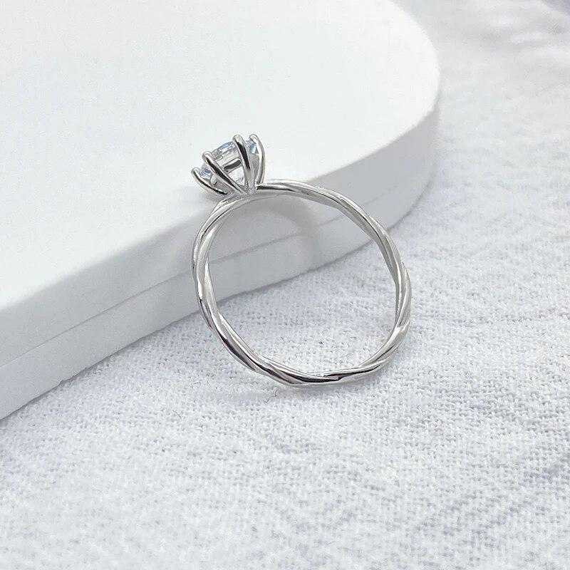 0,5 карат 5 мм D VVS1 кольцо с бриллиантом из муассанита для женщин S925 стерлингового серебра S925 кольцо вечности свадебные украшения с GRA подарок