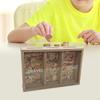 Wooden Piggy Bank Container Case Money Saving Jar for Desktop Kids Adults