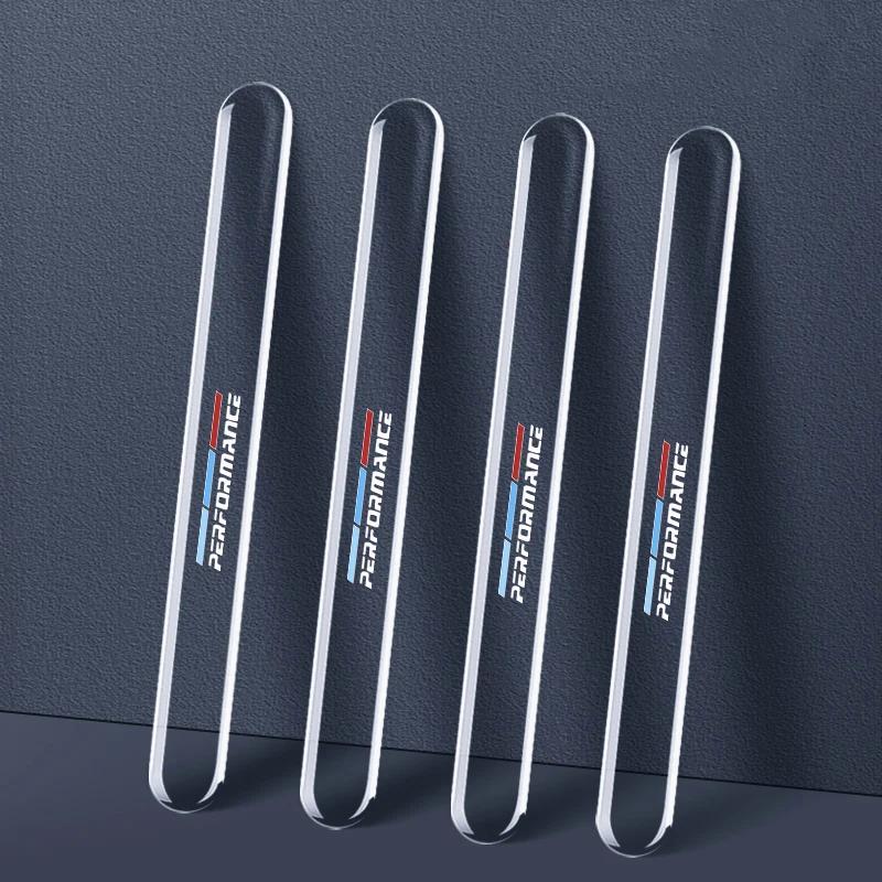 LJFJN1 4pcs Car Door Edge Protection Strips Anti Scratch Rearview Mirror Anti-collision Sticker For BMW 50th M X1 X3 X5 X6 X7 E30 E90