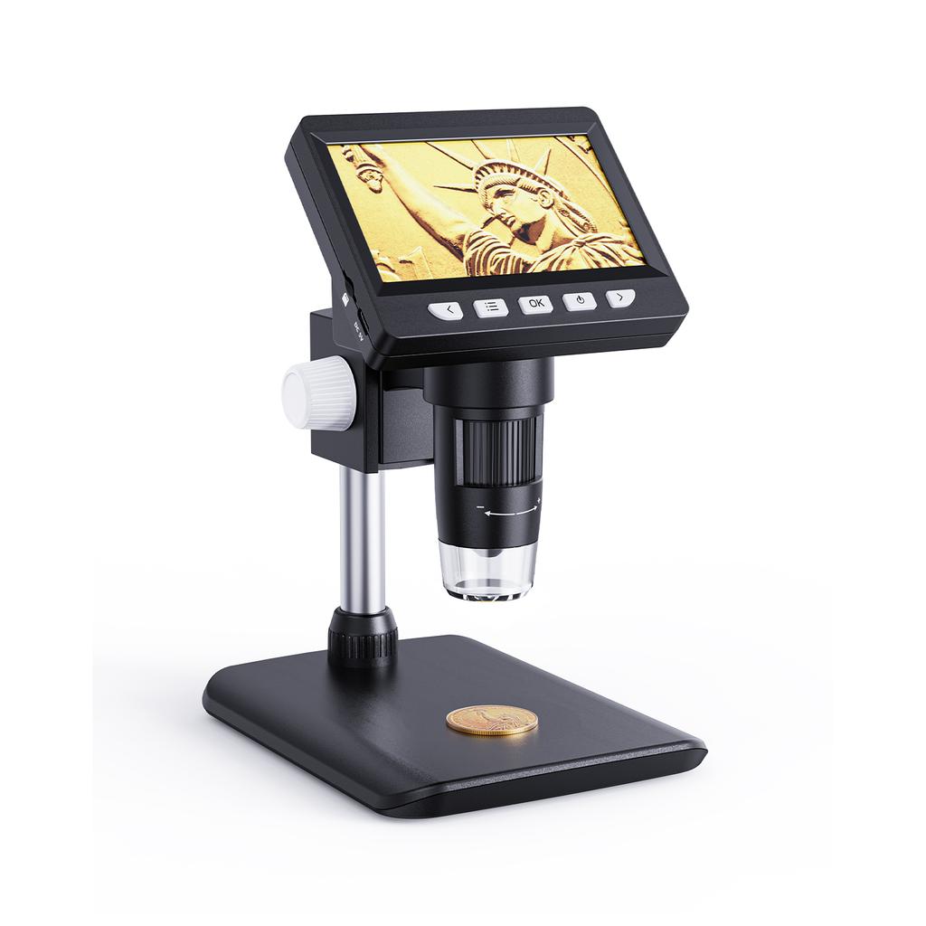 4,3-дюймовый цифровой микроскоп 1080P 50-1000x монетный микроскоп 2000 мАч паяльный микроскоп для ремонта электроники печатных плат ПК ноутбука