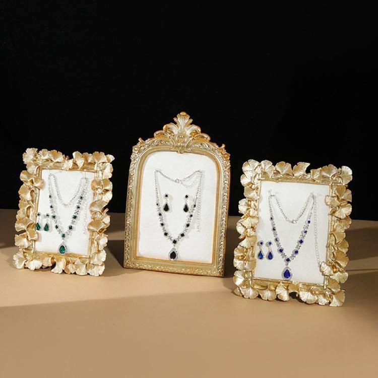 Декоративный золотистый полимерный поднос-витрина для серег, органайзер для ювелирных изделий, фоторамка для бутиковых витрин