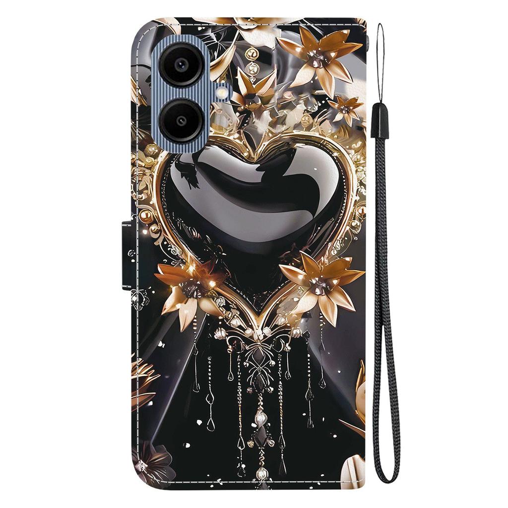 Чехол-кошелек для Samsung Galaxy A07 4G/A06 4G/A06 5G с принтом, кожаный чехол-подставка для телефона со шнурком