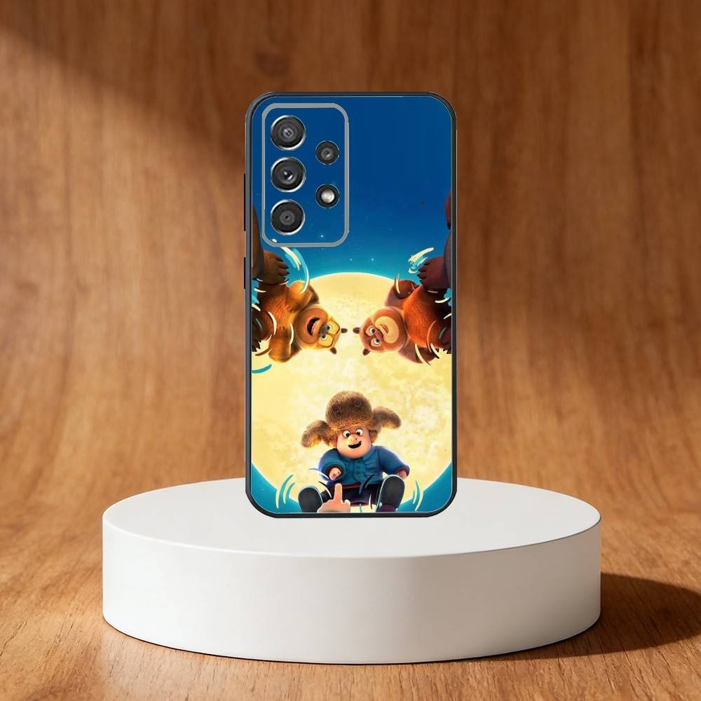 Мультяшный чехол для телефона Boonie Bears для Samsung S25, S24, S21, S22, S23, S30, Ultra, S20, Plus, Fe, Note, 10, 9, 5G Черный чехол