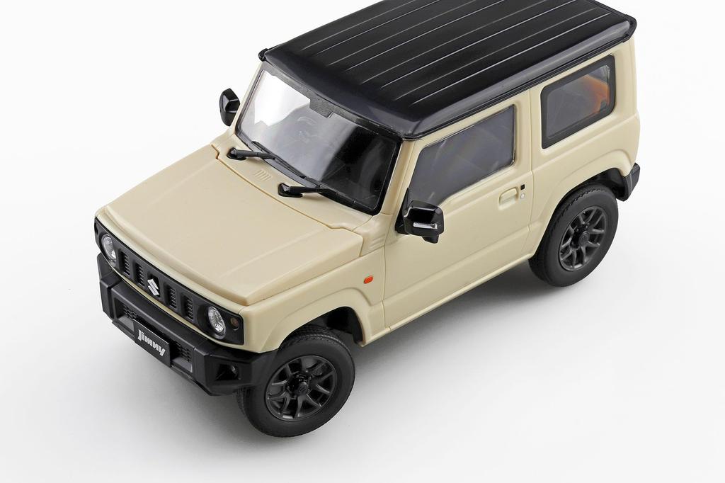 Aoshima Bunka Kyozaisha Rakupla Snap Car Series JB64 Jimny 2018 Chiffon Ivory Metallic Plastic Модель 1/24 No.03-CI Цветовая кодировка (Машина)