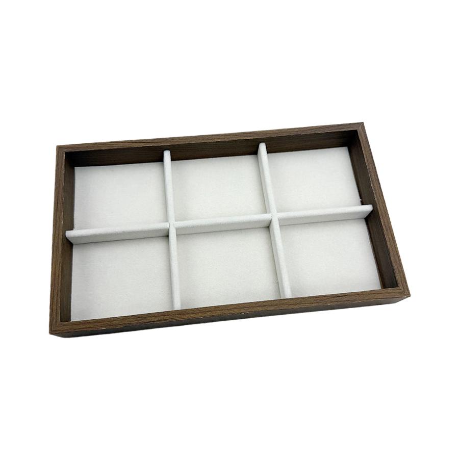 1 Pc, Walnut Wood Pattern Jewelry Box, Jewelry Tray, Suitable for Storing Necklaces, Rings, Earrings and Ear Studs. Color: Beige