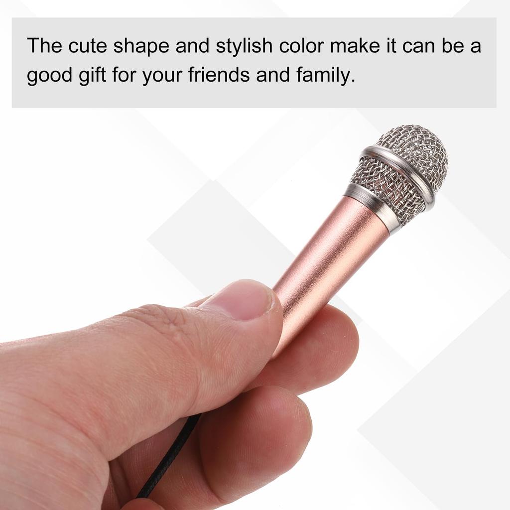 uxcell Mini Compact Microphones for Hot and Pack of 4 Microphones, Phones, Type-C, Recording, Gold, Silver, Pink, Blue,
