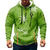 Men's Christmas Print Hooded Half-Zip Casual Sports Sweatshirt