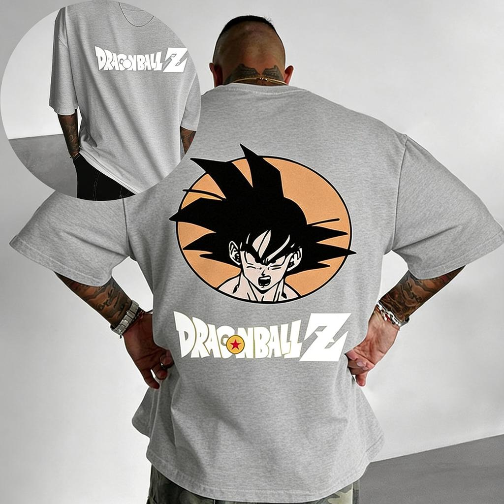 Новая модная повседневная футболка с принтом из аниме Dragon Ball, мужская, из плотного хлопка, с коротким рукавом, американская