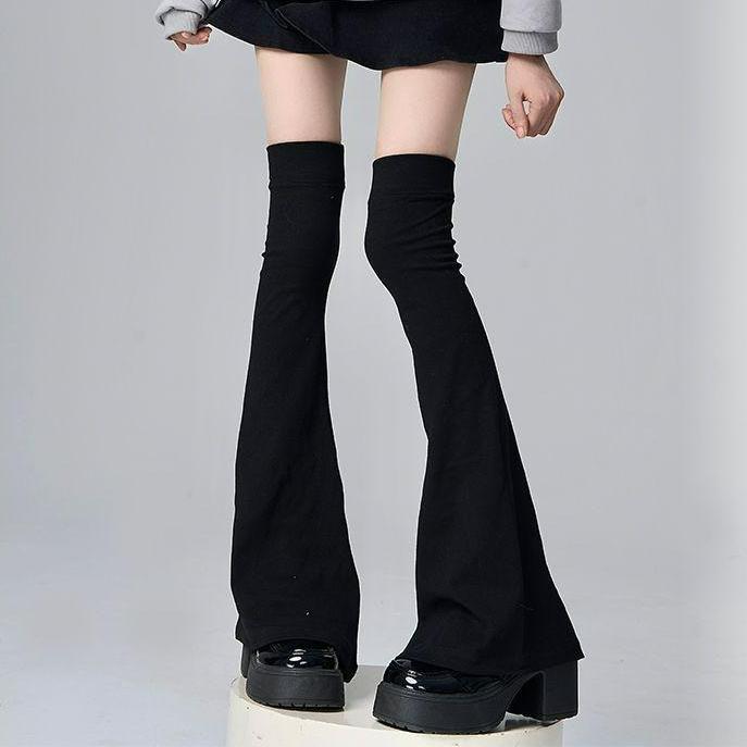 Japanese Lolita Over Knee High Sock Harajuku 60cm Long Leg Warmers Women Stockings Fashion Black White Cotton Boot Cover Socks