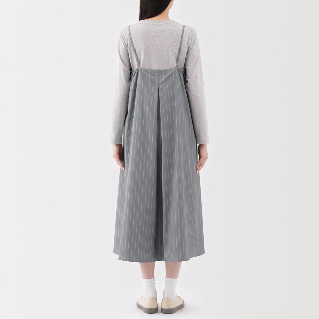 MUJI Широкая майка-топ серая размер BC2L9A5S женское быстросохнущее платье, полоска, L,