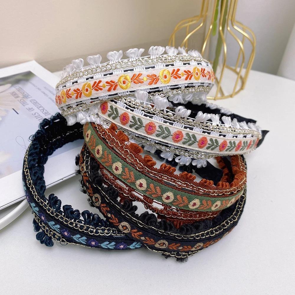 Retro Style Head Hoop Boho Headdress Hair Accessories Embroidery Headband  Women Girls
