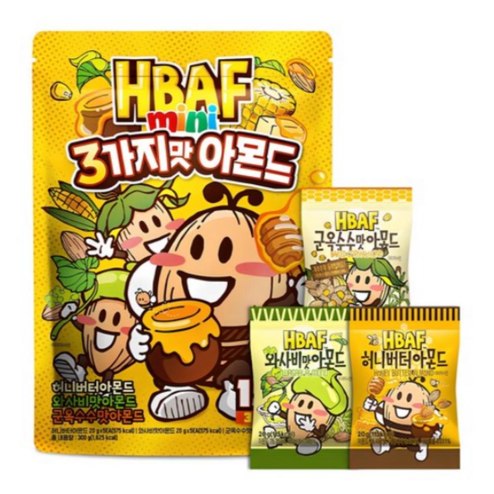 HBAF Mini 3 Flavor Almonds (15 Pieces, 300g)