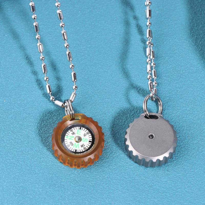 3in1 PEI Compass Pendant Necklace EDC Directional Outdoor Tool Portable for Adventure  Gear