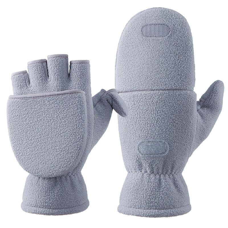 Warm Gloves for Men and Women Fleece Fleece Gloves Half Finger Writing Takeaway Cycling Couple Photography Winter Gloves