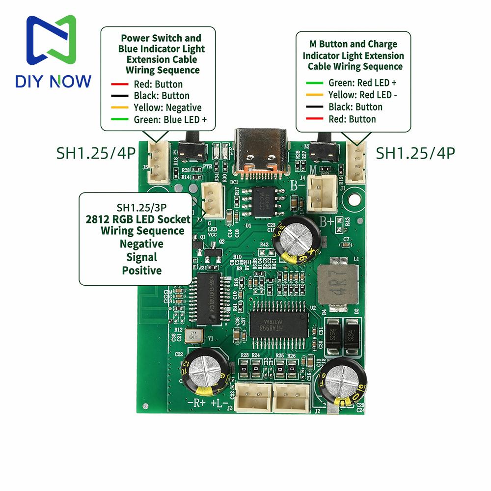 Плата стереоусилителя Bluetooth 5.1 2*10 Вт Модуль аудиоприемника TWS 3,7 В Литиевый DIY Портативная колонка Для динамика 4 Ом