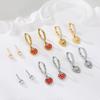 GEMCHIC Women's Stainless Steel Heart & Strawberry Drop Earrings with Zircon Studs for Daily Wear