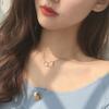 Ladies Women Temperament Double Ring Geometric Simple Choker Clavicle Chain Necklace Neck Chain