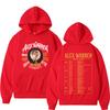 Nostalgic‑vibe Men Hoodie Front Simple Blank Chest Motif, Back Retro Golden Tour Schedule Graphic Pullover for Soft Relaxed Daily Casual Wear