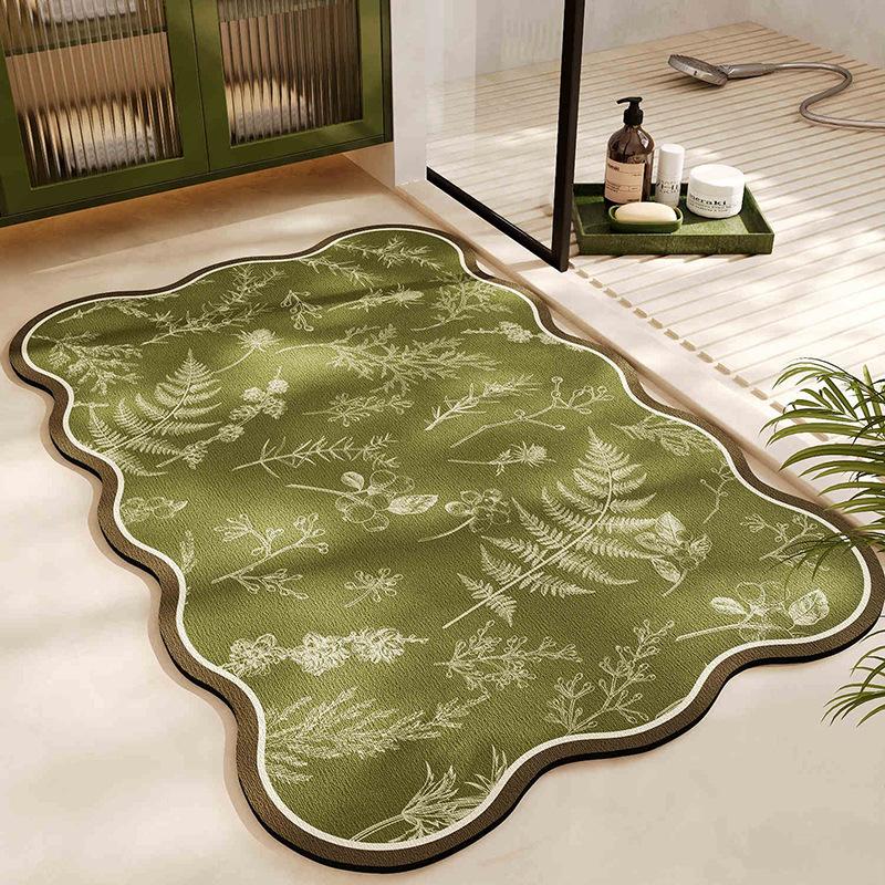 Коврик для ванной комнаты в стиле зеленого леса, впитывающий, быстросохнущий, противоскользящий коврик