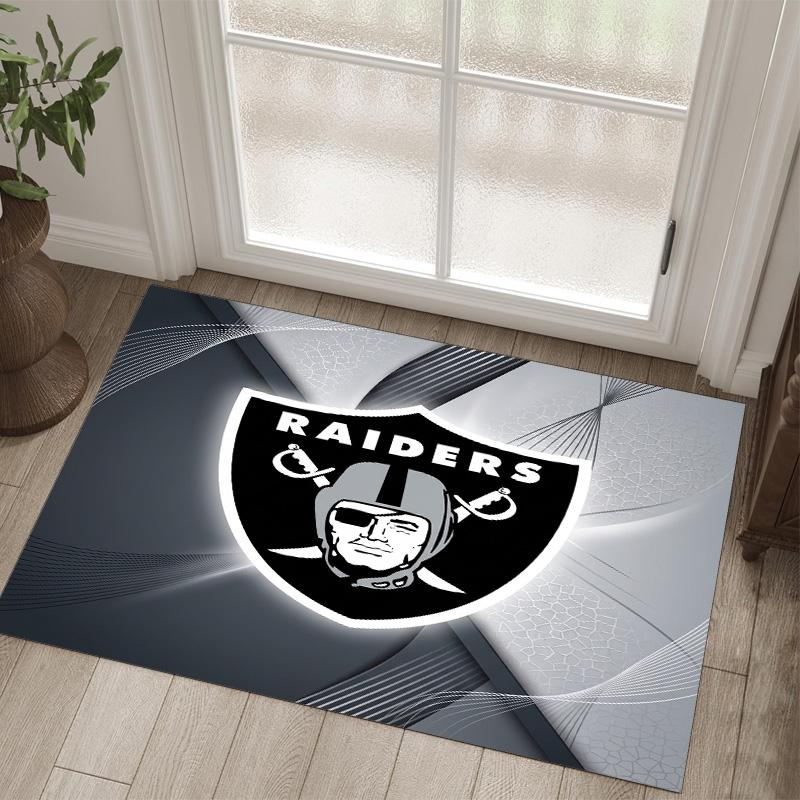 Las Vegas Raiders Design Crystal Velvet Carpet Cozy Non?Slip Printed Rug For Bedroom Living Room Entrance