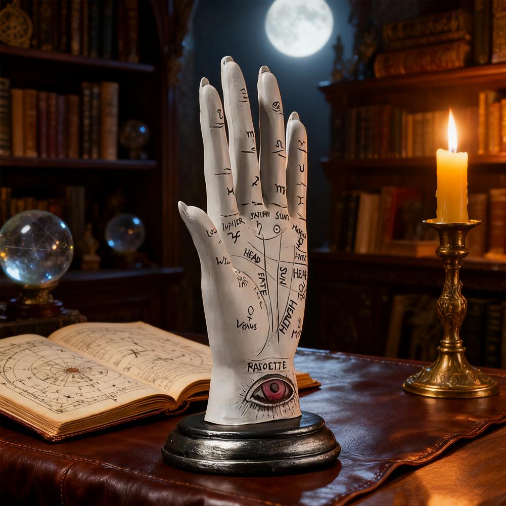 Decorative Hand Statue Resin Hand Sculpture Modern Palmistry Hand Resin Figurine Sculpture for Home Office Decor
