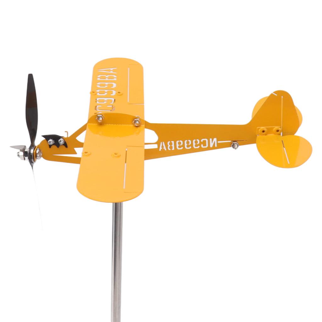 Piper J3 Cub Самолет Ветряная мельница 3D Металлический Самолет Ветряная мельница Уличная Крыша Ветряная мельница Садовый Декор