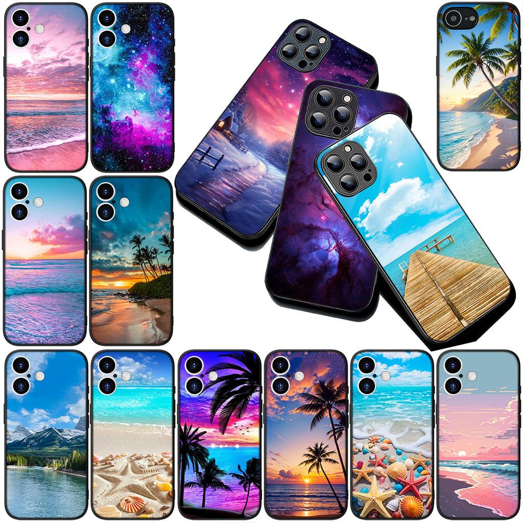 for Apple iPhone 17 16 14 15 Plus Pro Max 16E ProMax + 15Plus 15+ 16+ Casing Case Mountain Universe Galaxy Sea Beach Travel