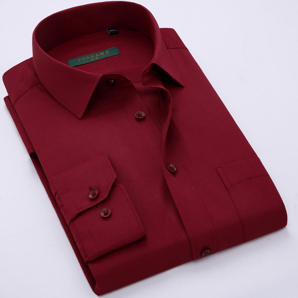 Весенне-осенняя деловая повседневная рубашка с длинными рукавами, мужские рубашки, универсальная однотонная деловая одежда, мужская одежда больших размеров, костюмы и блейзеры