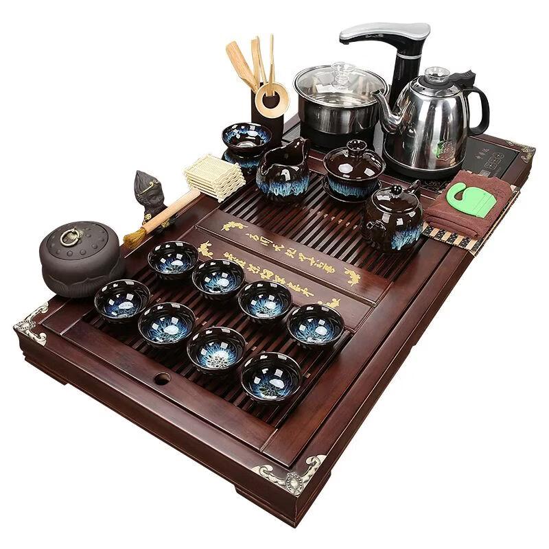 Solid Wood Kung Fu Tea Table with Automatic Kettle