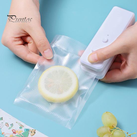 Mini Bag Sealing Machine Food Package Sealer Moisture-proof USB Rechargeable with Cutting Function Freshness-keeping Plastic Bags Snack Bags Sealer