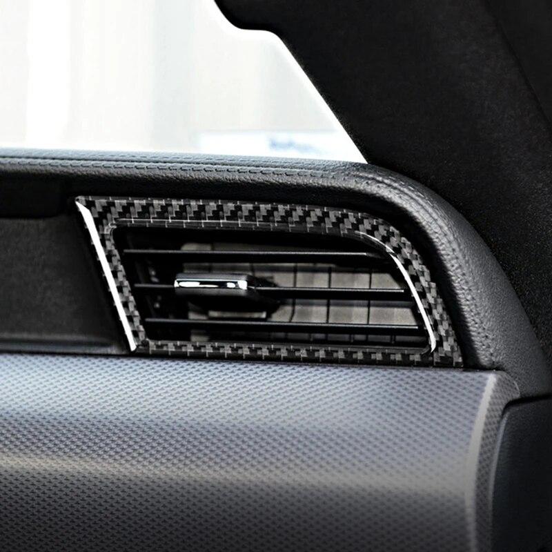 2 шт. для Ford Mustang 2015-2017 автомобильная боковая розетка для кондиционера, декоративная рамка, накладка, наклейка, авто аксессуары из углеродного волокна
