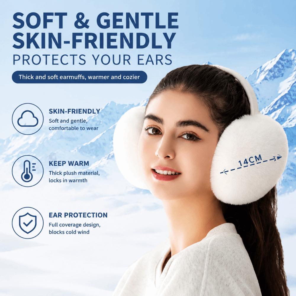 Faux Fur Winter Earmuffs Folding Ear Warmer Fashion Plush Earmuffs for Men Women