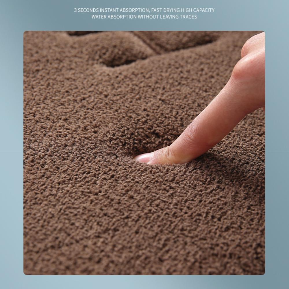 Флисовый гравированный коврик для ванной комнаты, нескользящие ковры для ванной, коврик для ванной, коврик для двери в душевую кабину, пена с эффектом памяти, 3D-подложка