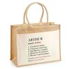Sac De Plage - PLANETEE - Jute Avec Poche Arthur Définition - Coton - Grande Poche - 43 X 33 Cm
