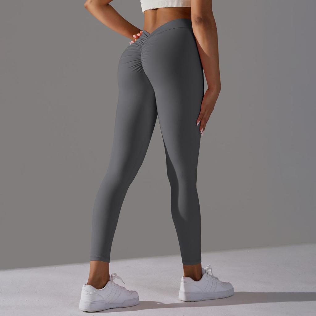 Nude Skin-friendly Hip Lifting Yoga Pants Without Awkward Line Bottoms High-waisted Stretch Fitness and Exercise Nine-minute Pants Women