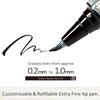 Kuretake Jiglet Turpen COCOIRO Replacement Extra Fine Black Made in Japan (Black) Refill, Nib, Ink, (Black, Black)