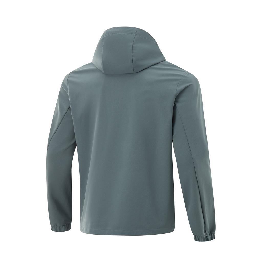 Li Ning Fitness Series Brand Logo Повседневная удобная ветровка на молнии Мужская верхняя одежда Шторм-серый AFDV071-3