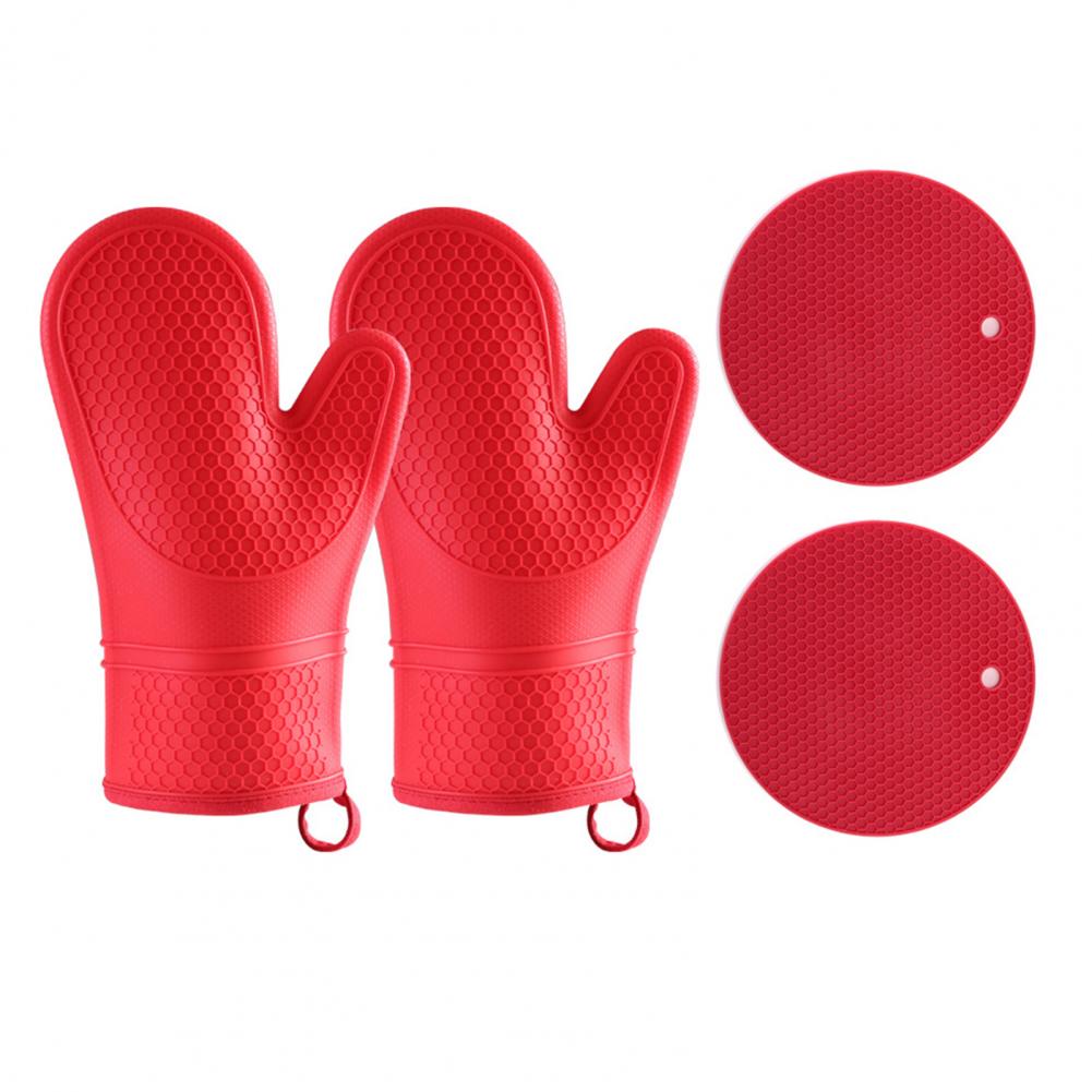Силиконовые прихватки и прихватки для кастрюль, набор термостойких изоляционных перчаток, кухонная утварь для приготовления пищи, выпечки, барбекю