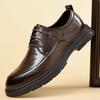 New Men's Business Leather Shoes Commuting Big Head Platform Men's Shoes Casual Single Shoes Men's Formal Work Office Wedding Shoes